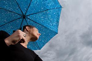 Woman holding umbrella